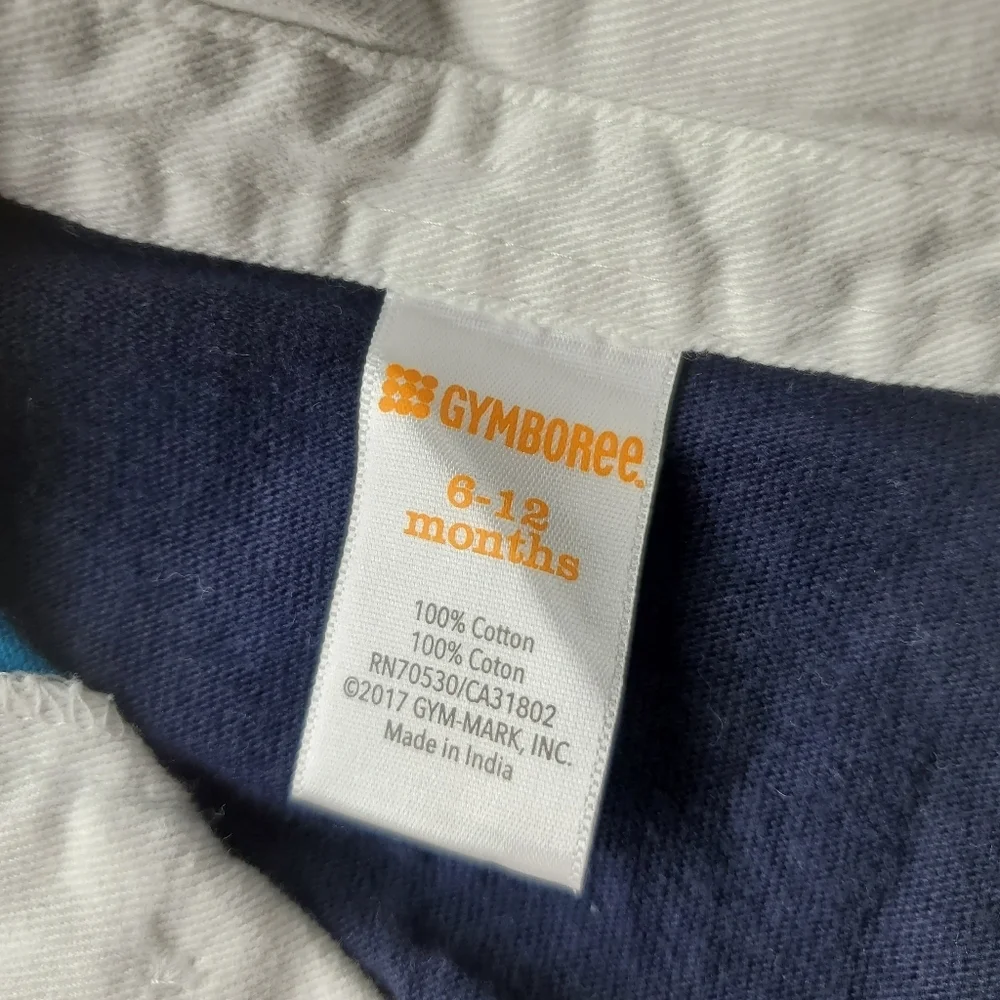 Orange and Blue Baby Boy 100% Cotton Top Shirt Bundle Size 6-12m 2pc NWOT
